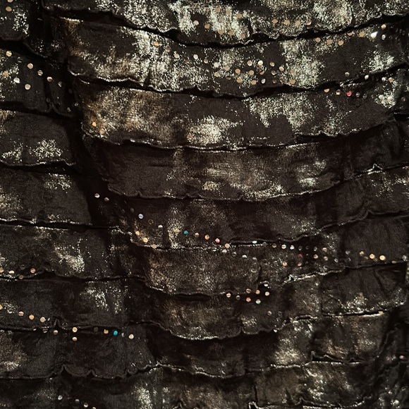 Shimmery ruffled little black dress - Picture 2 of 3